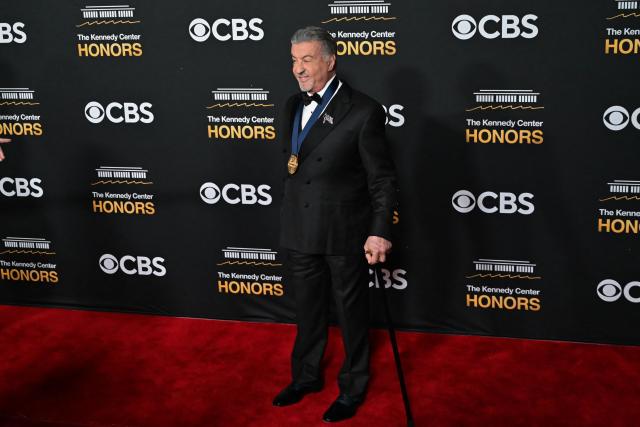 US actor and Kennedy Center Honoree Sylvester Stallone arrives for the 48th Kennedy Center Honors gala at the Kennedy Center in Washington, DC, on December 7, 2025. (Photo by Alex WROBLEWSKI / AFP)