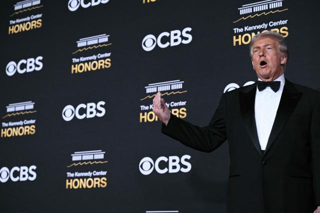 US President Donald Trump arrives for the 48th Kennedy Center Honors gala at the Kennedy Center in Washington, DC, on December 7, 2025. (Photo by Brendan SMIALOWSKI / AFP)