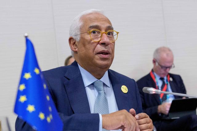 (FILES) European Council President Antonio Costa attends a EU meeting at the European Union (EU) - African Union (AU) summit in Luanda, Angola, on November 24, 2025. European Union council president Antonio Costa on December 8, 2025 rejected any attempt by the United States to meddle in Europe's politics, after Washington published a new security strategy sharply criticising the continent's policies. (Photo by Michael Kappeler / POOL / AFP)