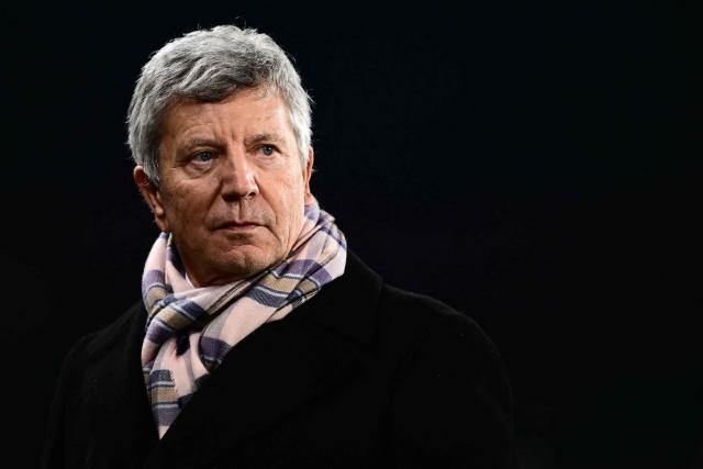 The President of the Lega Calcio, Ezio Simonelli looks on before the Italian Serie A football match between Torino and AC Milan at the Allianz stadium in Turin, on December 8, 2025. (Photo by Marco BERTORELLO / AFP)