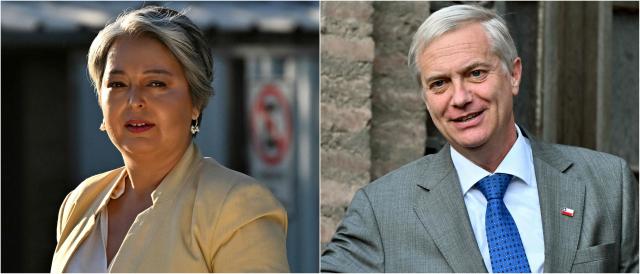 (COMBO) This combination of pictures created on December 8, 2025, shows Chile's presidential candidate Jeannette Jara (L) of the Unidad por Chile coalition and Chile's presidential candidate Jose Antonio Kast, of the Partido Republicano party, on arrival for a debate organised by the Chilean Radio Association (Archi) in Santiago, on December 3, 2025. The second round of the Chilean presidential election on Sunday will pit two candidates against each other who are diametrically opposed: Jeannette Jara, the representative of a broad left-wing coalition with modest origins, and the far-right leader José Antonio Kast, an ultraconservative Catholic determined to massively expel undocumented migrants. (Photo by RODRIGO ARANGUA / AFP)