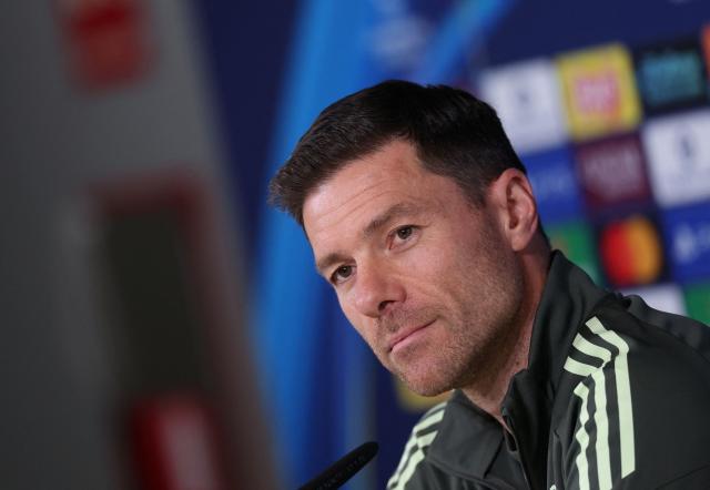 Real Madrid's Spanish coach Xabi Alonso gives a press conference at Valdebebas training grounds in Madrid on December 9, 2025 on the eve of their Champions League football match against Manchester City. (Photo by Pierre-Philippe MARCOU / AFP)