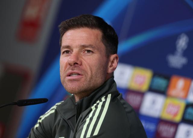 Real Madrid's Spanish coach Xabi Alonso gives a press conference at Valdebebas training grounds in Madrid on December 9, 2025 on the eve of their Champions League football match against Manchester City. (Photo by Pierre-Philippe MARCOU / AFP)