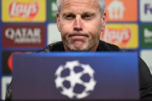 Bodoe/Glimt's Norwegian head coach Kjetil Knutsen attends a press conference in Dortmund, western Germany on December 9, 2025, on the eve of the UEFA Champions League league phase day 6 football match Borussia Dortmund vs Bodoe/Glimt. (Photo by UWE KRAFT / AFP)