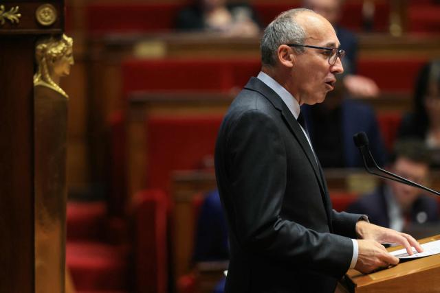 President of Horizons & Independants parliamentary group Paul Christophe speaks during the explanation of vote after the results of the vote on the third part of the Social Security financing bill for 2026 (PLFSS) at the National Assembly, France's lower house parliament, in Paris on December 9, 2025. (Photo by Alain JOCARD / AFP)