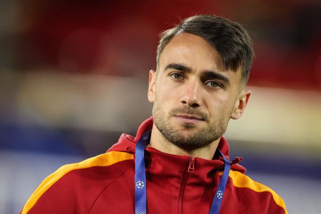 Galatasaray's Turkish forward #11 Yunus Akgun reacts as he walks around the pitch prior to the UEFA Champions League, league phase, football match between Monaco and Galatasaray, at the Stade Louis II stadium, in Monaco, on December 9, 2025. (Photo by Valery HACHE / AFP)