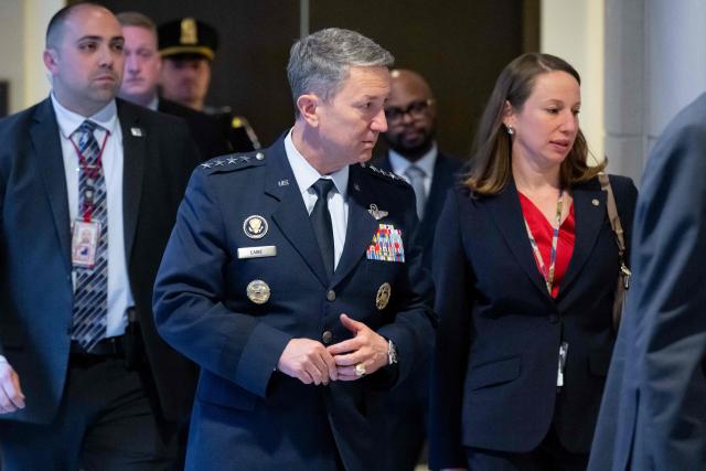 Chairman of the Joint Chiefs of Staff General Dan Caine arrives for a meeting with Congressional leadership on the military strikes against drug boats in the Caribbean, on Capitol Hill in Washington, DC, December 9, 2025. (Photo by SAUL LOEB / AFP)