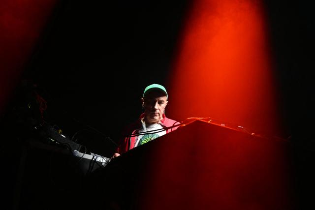 French musician and author Yann Tiersen performs during a "Together for Palestine" benefit concert at the Zenith Paris event venue, in Paris on December 9, 2025. (Photo by Anna KURTH / AFP)
