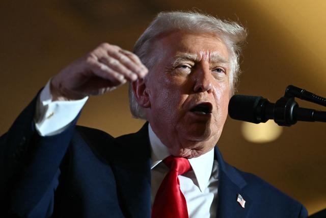US President Donald Trump delivers remarks on the economy at Mount Airy Casino Resort in Mount Pocono, Pennsylvania, on December 9, 2025. (Photo by ANDREW CABALLERO-REYNOLDS / AFP)