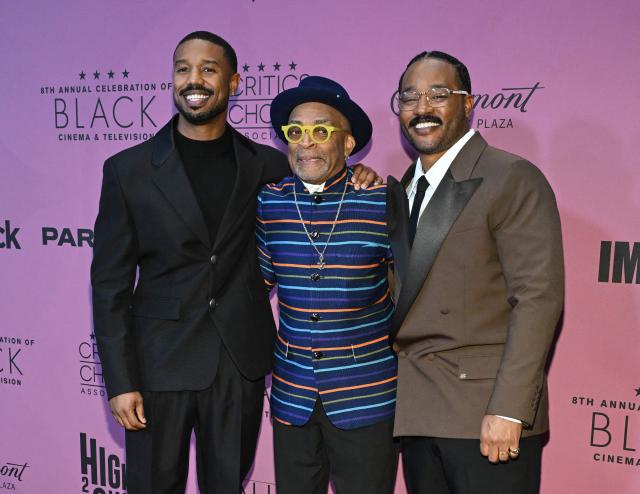 (L-R) US actor Michael B. Jordan, US filmmakers Spike Lee and Ryan Coogler attend the Critics Choice Association 8th annual Celebration of Black Cinema and Television at the Fairmont Century Plaza in Los Angeles on December 9, 2025. (Photo by LISA O'CONNOR / AFP)