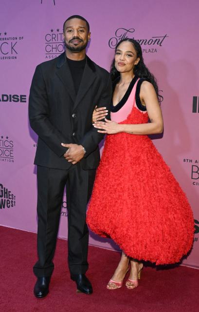 US actors Michael B. Jordan (L) and Tessa Thompson attend the Critics Choice Association 8th annual Celebration of Black Cinema and Television at the Fairmont Century Plaza in Los Angeles on December 9, 2025. (Photo by LISA O'CONNOR / AFP)