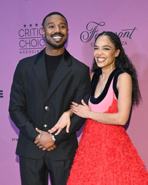 US actors Michael B. Jordan (L) and Tessa Thompson attend the Critics Choice Association 8th annual Celebration of Black Cinema and Television at the Fairmont Century Plaza in Los Angeles on December 9, 2025. (Photo by LISA O'CONNOR / AFP)
