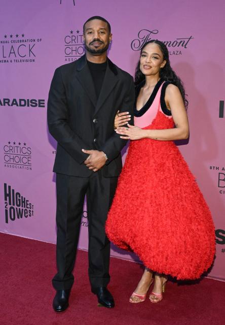 US actors Michael B. Jordan (L) and Tessa Thompson attend the Critics Choice Association 8th annual Celebration of Black Cinema and Television at the Fairmont Century Plaza in Los Angeles on December 9, 2025. (Photo by LISA O'CONNOR / AFP)