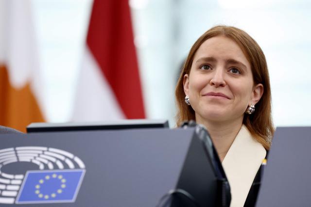 (FILES) Ana Corina Sosa, daughter and representative of Marнa Corina Machado, the leader of the Venezuela’s “Unity Democratic Platform’, looks on during the ceremony of the 2024 European Parliament's Sakharov human rights prize at the European Parliament in Strasbourg, eastern France, on December 17, 2024. Venezuelan opposition leader Maria Corina Machado, who is in hiding, will be represented by her daughter at the Nobel Peace Prize awarding in Oslo on December 10, 2025, organisers said. (Photo by FREDERICK FLORIN / AFP)