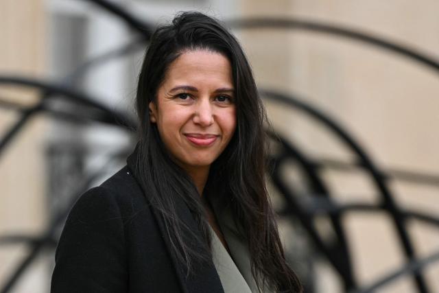 France's Overseas Minister Naima Moutchou leaves the Elysee Palace after the weekly cabinet meeting, in Paris on December 10, 2025. (Photo by Bertrand GUAY / AFP)