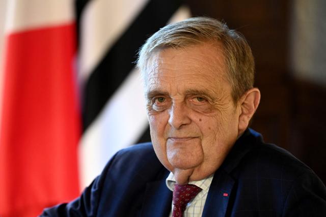 French Les Republicains (LR) party member of Parliament, 
Mayor of Saint-Malo and president of its urban community Gilles Lurton poses and in his office at the town hall in Saint Malo, western France on December 9, 2025. (Photo by JEAN-FRANCOIS MONIER / AFP)