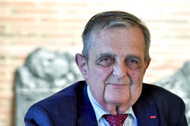 French Les Republicains (LR) party member of Parliament, 
Mayor of Saint-Malo and president of its urban community Gilles Lurton poses and in his office at the town hall in Saint Malo, western France on December 9, 2025. (Photo by JEAN-FRANCOIS MONIER / AFP)