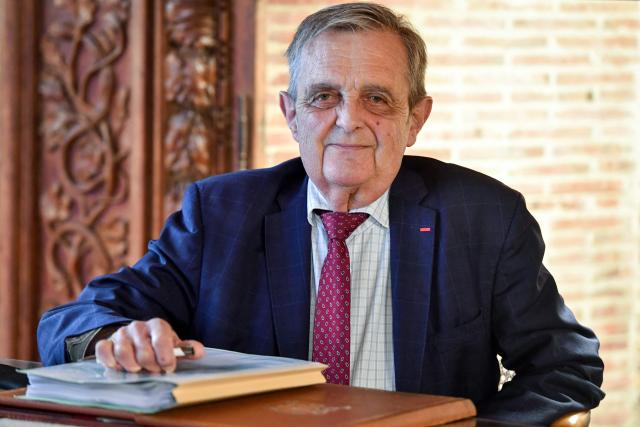 French Les Republicains (LR) party member of Parliament, 
Mayor of Saint-Malo and president of its urban community Gilles Lurton poses and in his office at the town hall in Saint Malo, western France on December 9, 2025. (Photo by JEAN-FRANCOIS MONIER / AFP)