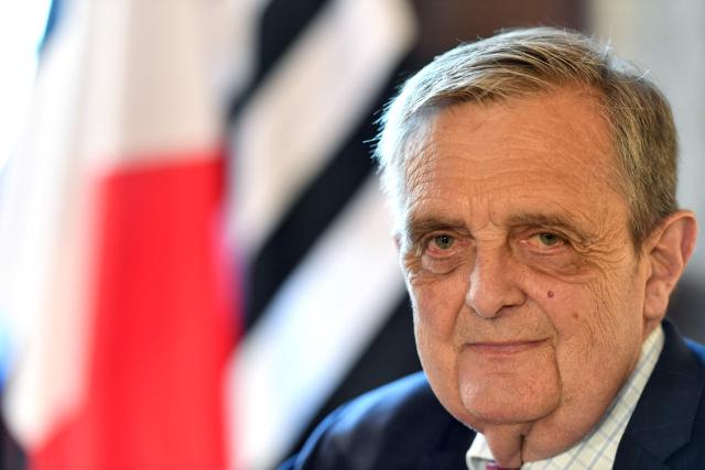 French Les Republicains (LR) party member of Parliament, 
Mayor of Saint-Malo and president of its urban community Gilles Lurton poses and in his office at the town hall in Saint Malo, western France on December 9, 2025. (Photo by JEAN-FRANCOIS MONIER / AFP)