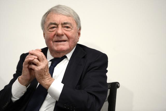 (FILES) Late French documentary filmmaker and producer Claude Lanzmann is photographed during a conference debat at the cinema museum Filmhaus on February 13, 2013 in Berlin during the 63rd Berlinale Film Festival. Forty years after the release of Claude Lanzmann's “Shoah,” a making-of film and an exhibition of audio recordings shed light on the genesis of this “monumental film” about the systematic extermination of Jews by the Nazis. (Photo by GERARD JULIEN / AFP)