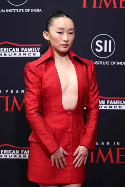 US actress Ji-young Yoo attends TIME's "A Year in TIME" celebration in New York on December 10, 2025. (Photo by CHARLY TRIBALLEAU / AFP)