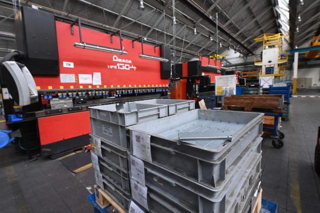 This photo shows an interior view of a Brandt factory at a standstill, following the announcement of the group's immediate liquidation in Vendome, western France, on December 11, 2025. On December 11, 2025, the courts ordered the liquidation of the century-old household appliance group Brandt, a French industrial flagship that is disappearing, leaving some 700 employees unemployed on the eve of Christmas, some of whom gathered at midday to express their “anger.” (Photo by JEAN-FRANCOIS MONIER / AFP)