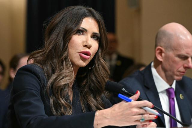 US Secretary of Homeland Security Kristi Noem testifies during a House Homeland Security Committee hearing titled "Worldwide Threats to the Homeland" on Capitol Hill in Washington, DC, on December 11, 2025. Noem said Thursday that the US seizure of an oil tanker the day before targeted Venezuelan leader Nicolas Maduro's "regime," which she accused of trafficking drugs to the United States. (Photo by SAUL LOEB / AFP)