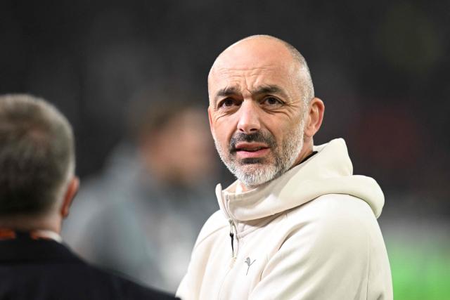 Maccabi Tel Aviv's Serbian coach Zarko Lazetic looks on prior to the UEFA Europa League football match between VfB Stuttgart and Maccabi Tel Aviv in Stuttgart, southern Germany, on December 11, 2025. (Photo by THOMAS KIENZLE / AFP)
