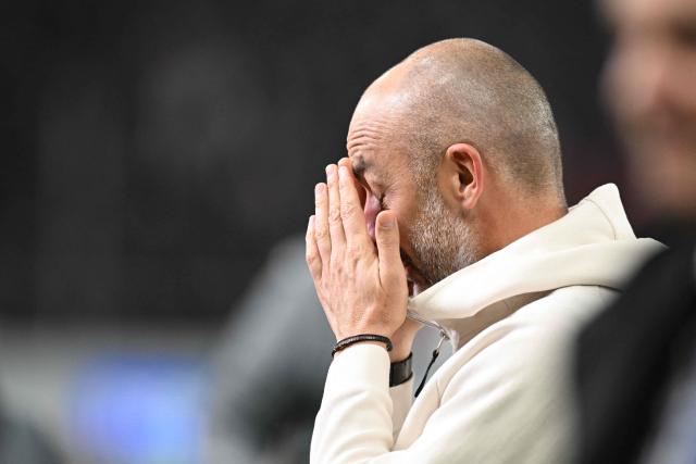 Maccabi Tel Aviv's Serbian coach Zarko Lazetic gestures prior to the UEFA Europa League football match between VfB Stuttgart and Maccabi Tel Aviv in Stuttgart, southern Germany, on December 11, 2025. (Photo by THOMAS KIENZLE / AFP)