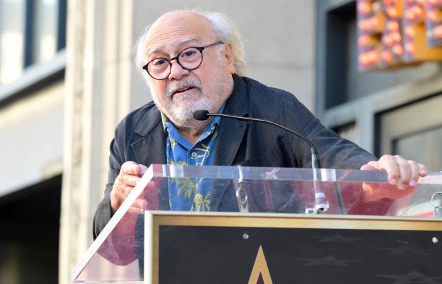 US actor Danny DeVito speaks during the Hollywood Walk of Fame star ceremony for US director, writer and producer James L. Brooks in Hollywood, California, on December 11, 2025. (Photo by Frederic J. BROWN / AFP)