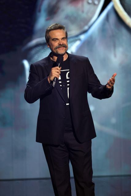 US actor David Harbour speaks during The Game Awards at the Peacock Theater in Los Angeles, California, on December 11, 2025. (Photo by Michael Tran / AFP)