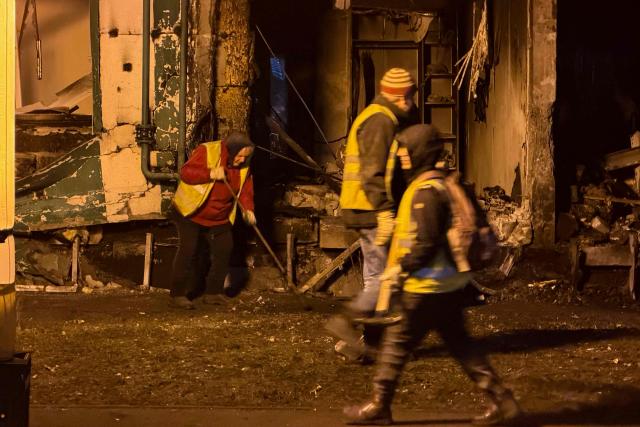 A view of a damaged residential building following a drone attack in Tver on December 12, 2025. (Photo by Tatyana MAKEYEVA / AFP)