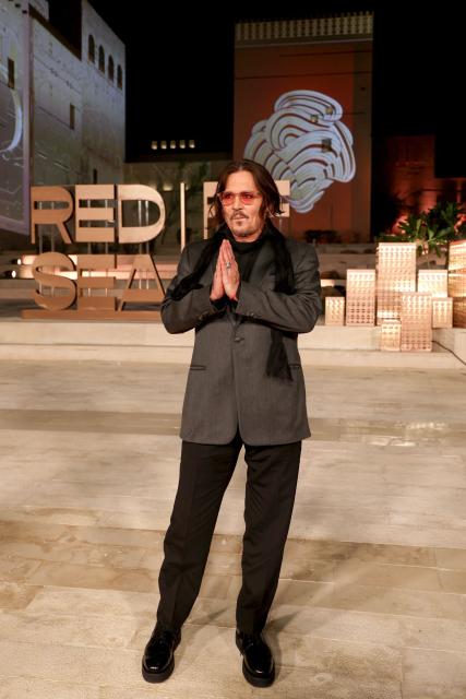 US actor Johnny Depp arrives for an event during the fifth edition of the Red Sea Film Festival in Jeddah on December 11, 2025. (Photo by PATRICK BAZ / Factstory for the Red Sea International Festival (RSFF) / AFP)