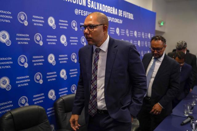 Yamil Bukele, new president of the Salvadoran Football Federation, walks ahead of a press conference in San Salvador on December 12, 2025. Yamil Bukele, brother of El Salvador's President Nayib Bukele, was elected as the new president of the Salvadoran Football Federation after an election as the single candidate on December 12, 2025. (Photo by Camilo FREEDMAN / AFP)