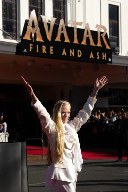 Wife of Avatar director James Cameron, Suzy Cameron attends the Australasian premiere of Avatar Fire and Ash in Wellington on December 13, 2025. (Photo by Marty MELVILLE / AFP)