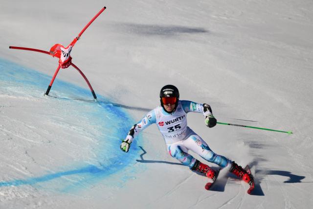 Japan's Seigo Kato competes during the first run of the Men's Giant Slalom event of the FIS Alpine Skiing World Cup in Val d'Isere, on December 13 2025. (Photo by Olivier CHASSIGNOLE / AFP)