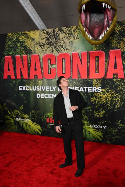 US film director Tom Gormican attends the premiere of Columbia Pictures' "Anaconda" at The United Theater on Broadway in Los Angeles, California, on December 13, 2025. (Photo by Robyn Beck / AFP)