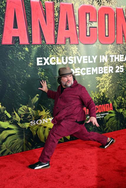 US actor Jack Black attends the premiere of Columbia Pictures' "Anaconda" at The United Theater on Broadway in Los Angeles, California, on December 13, 2025. (Photo by Robyn Beck / AFP)