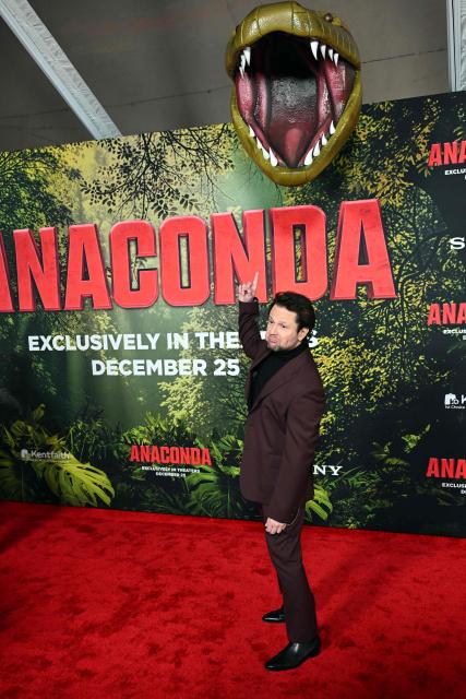 Brazilian actor Selton Mello attends the premiere of Columbia Pictures' "Anaconda" at The United Theater on Broadway in Los Angeles, California, on December 13, 2025. (Photo by Robyn Beck / AFP)