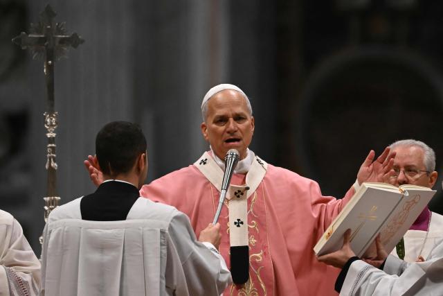 Pope Leo XIV leads a mass on the occasion of the Jubilee of Prisoners at St Peter's basilica in The Vatican on December 14, 2025. (Photo by Filippo MONTEFORTE / AFP)