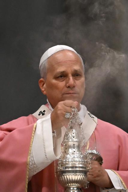 Pope Leo XIV leads a mass on the occasion of the Jubilee of Prisoners at St Peter's basilica in The Vatican on December 14, 2025. (Photo by Filippo MONTEFORTE / AFP)