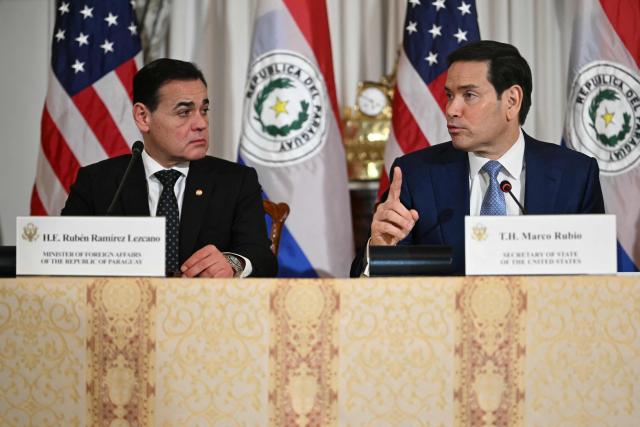 US Secretary of State Marco Rubio (R) meets with Paraguay's Foreign Minister Ruben Ramirez Lezcano at the State Department in Washington, DC on December 15, 2025. (Photo by Jim WATSON / AFP)