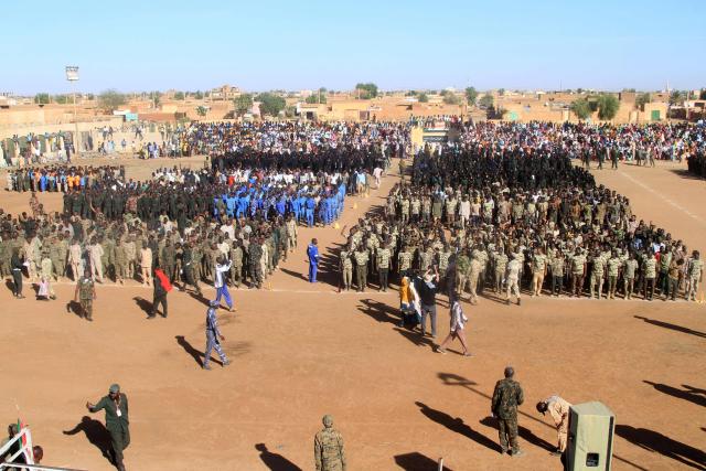 The authorities of the capital, Khartoum, are deploying thousands of soldiers in the Umbada locality west of Omdurman after they completed training courses, with the aim of supporting the Sudanese army on the battlefronts on December 15, 2025.  (Photo by Ebrahim Hamid / AFP)