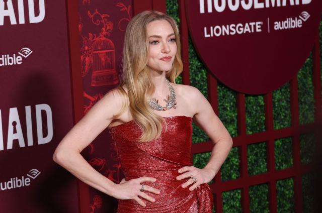 US actress Amanda Seyfried attends the LA premiere of Lionsgate's "The Housemaid" at the TCL Chinese theatre in Los Angeles, on December 15, 2025. (Photo by Patrick T. Fallon / AFP)