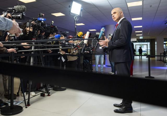 Council of Europe's Secretary General Alain Berset arrives for a meeting of the Council of Europe at the World Forum in The Hague on December 16, 2025. During the conference, European allies will discuss compensation for Ukraine for the consequences of Russian aggression. (Photo by Sem VAN DER WAL / ANP / AFP) / Netherlands OUT