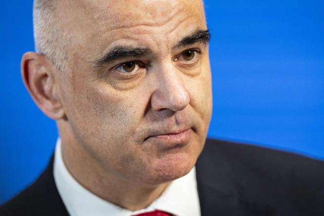 Secretary General Alain Berset (Council of Europe) arrives for a meeting of the Council of Europe at the World Forum in The Hague on December 16, 2025. During the conference, European allies will discuss compensation for Ukraine for the consequences of Russian aggression. (Photo by Sem VAN DER WAL / ANP / AFP) / Netherlands OUT