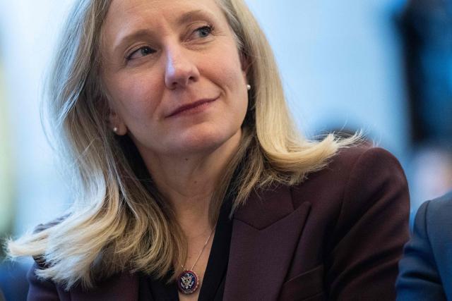Virginia Governor-elect Abigail Spanberger attends a dedication and unveiling of a statue of civil rights activist Barbara Rose Johns of Virginia, in Emancipation Hall on Capitol Hill in Washington, DC, December 16, 2025. In 1951, a 16-year-old Johns, led a walkout at her segregated high school, and now her statue replaces one of confederal General Robert E. Lee, which was removed from the Capitol in 2020. (Photo by SAUL LOEB / AFP)