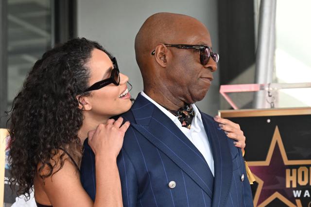 US actor Courtney B. Vance poses with US actress Jurnee Smollet during Vance's Hollywood Walk of Fame unveiling ceremony in Hollywood, California, on December 16, 2025. (Photo by Robyn Beck / AFP)