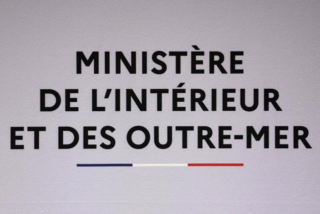 (FILES) This photograph shows the lettering indicating the France's Ministry for Interior and Overseas, place Beauvau, in Paris, on May 30, 2024. France's Interior Minister Laurent Nunez announced on December 18, 2025 that "A few tens" of confidential files have been "extracted" in a hacking attack on France's Interior Ministry IT infrastructure. (Photo by STEPHANE DE SAKUTIN / AFP)