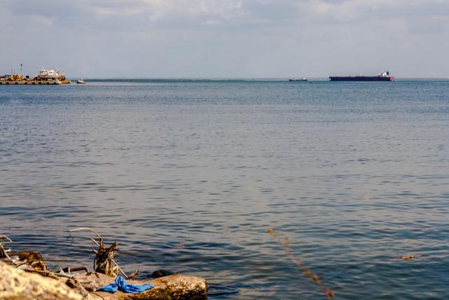 Two crude oil tankers remain anchored on Lake Maracaibo, near Maracaibo, Zulia state, Venezuela on December 17, 2025. (Photo by Alejandro Paredes / AFP)